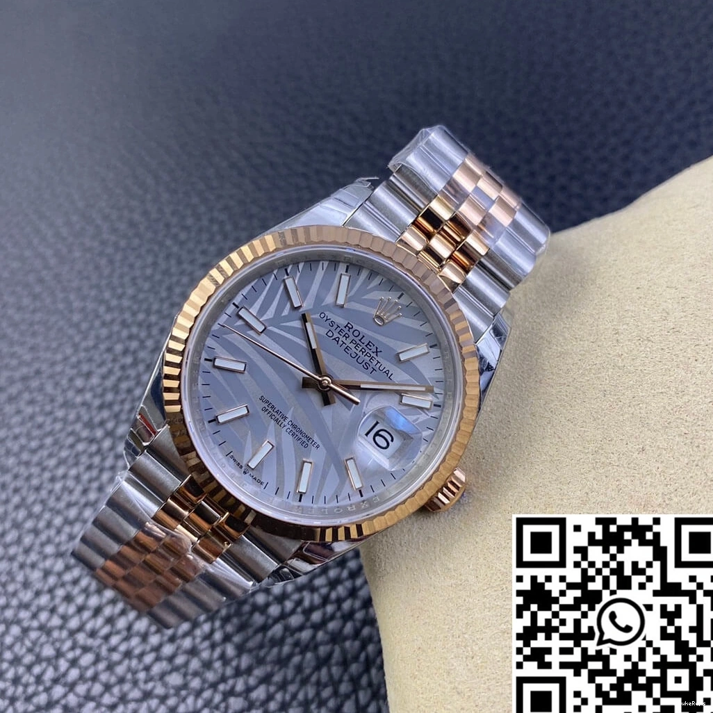 Rolex Pattern Leaf Datejust Silver Palm EW M126231-0031 Dial Factory 0106